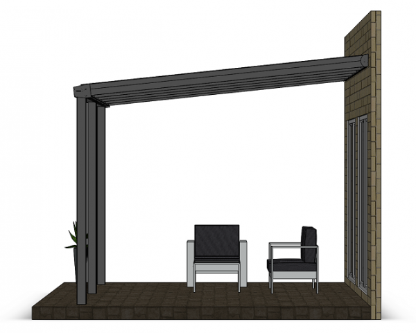 Überdachung mit 16 mm Polycarbonat, 5 x 3,5 m